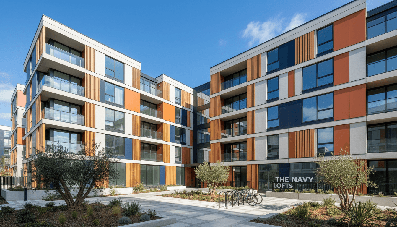 Modern residential development exterior